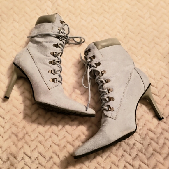 Shoes - Nubuck Suede Combat Booties